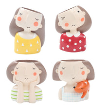 Load image into Gallery viewer, Roogo Cute Girl FlowerPot Modern Succulent Pot Home Garden Plant Pot For Balcony Decoration Orchid Pots Planter Cachepot